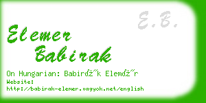 elemer babirak business card